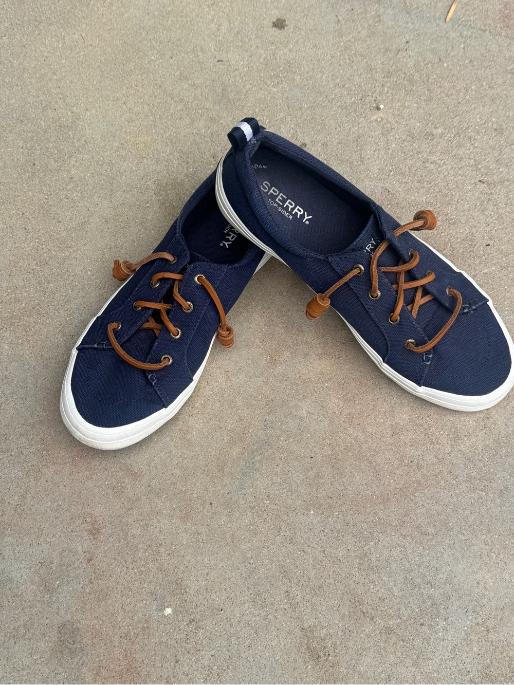 Sperry Women's Navy Canvas Lace-Up Sneakers 8.5